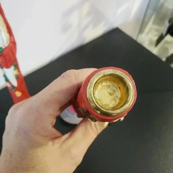 Tall Skinny Santa Claus Candle Holders - Set of 2 - Picture 3 of 5